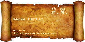 Hepke Martin névjegykártya